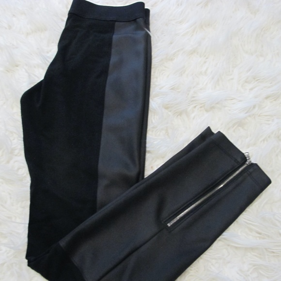 Express Leather staple date night Leggings Women's Size Small black EUC - Picture 2 of 4